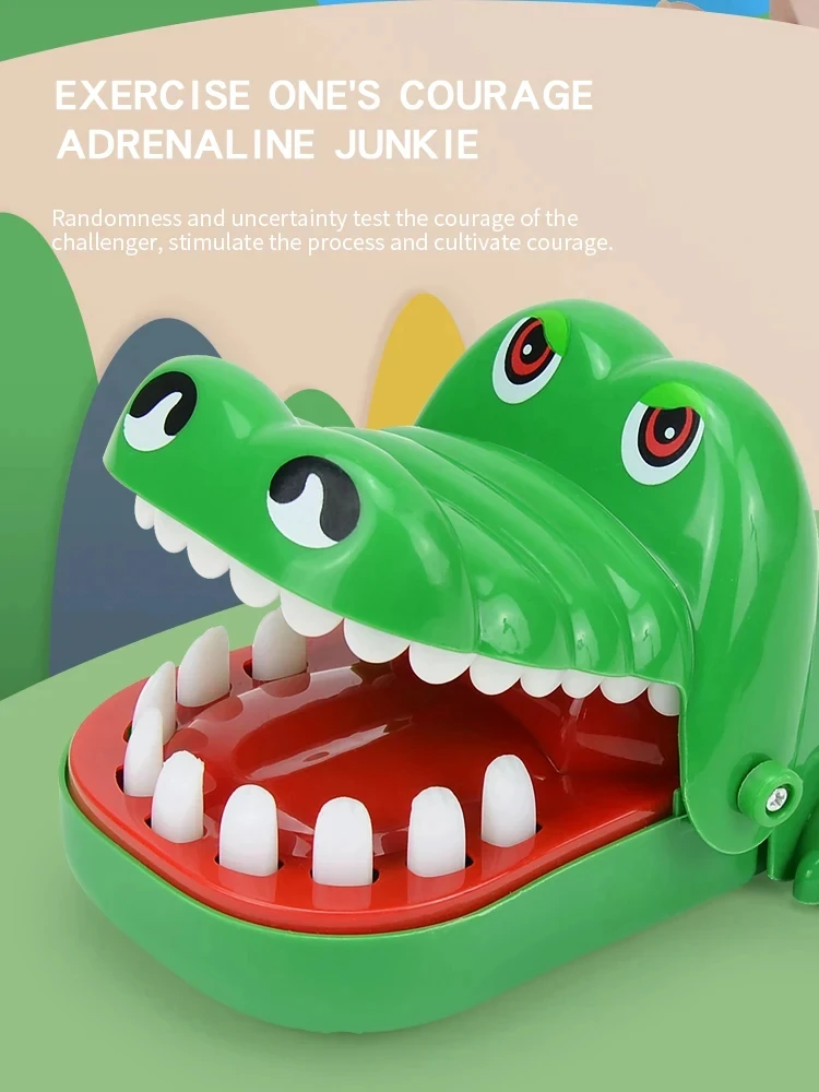 Brinquedos de dentes de crocodilo jacaré mordendo dedo dentista clássico jogos de família festa brincadeiras crianças sorte jogo brinquedo de descompressão