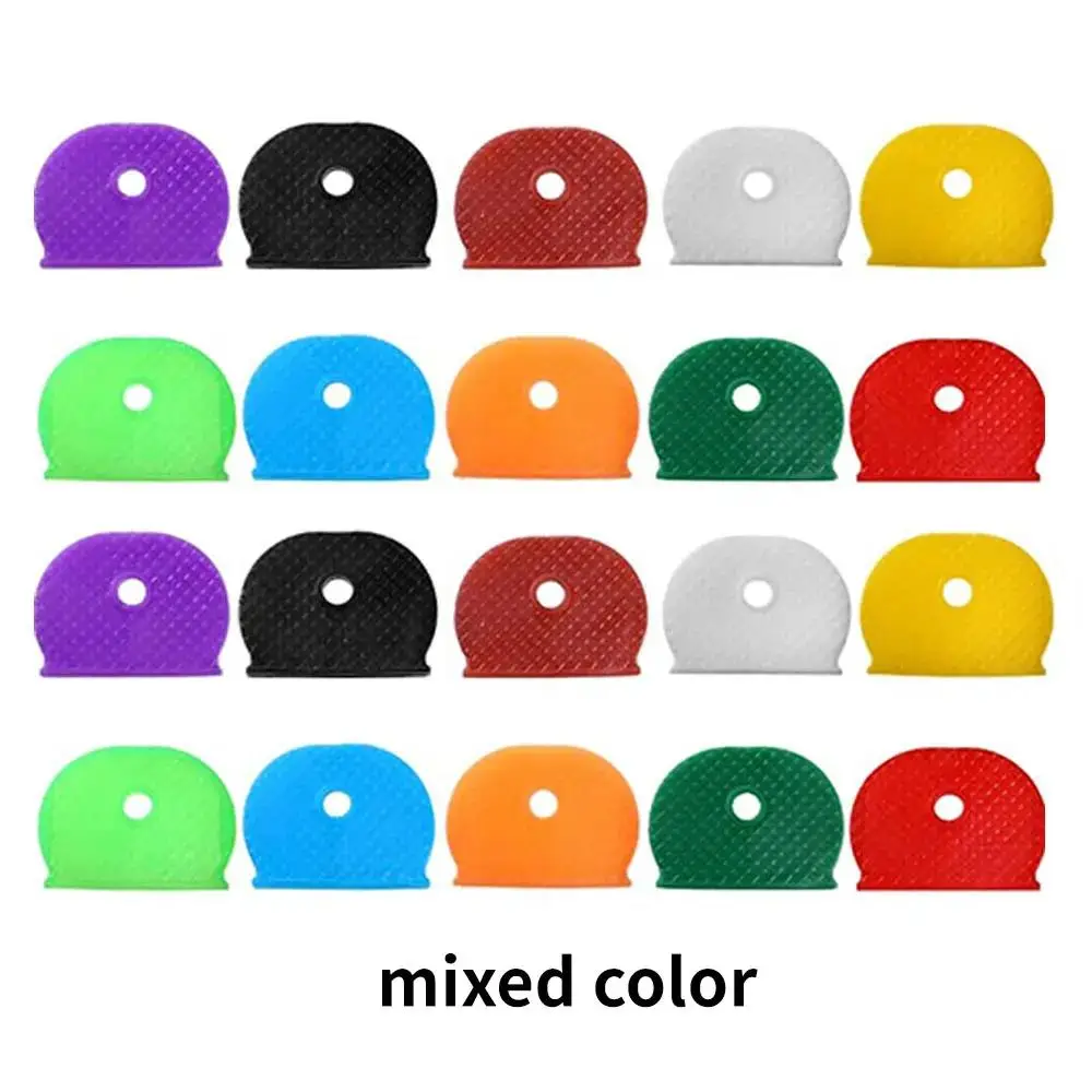 10-32 pçs cor manga chave cor misturada macio silicone elástico chaveiro diy chave pingente marcação para distinguir a chave