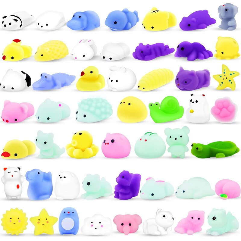 20Pcs 미니 귀여운 만화 동물 스트레스 릴리프 장난감 소년 소녀 생일 파티 호의 Piñata 필러 카니발 키즈 파티 용품