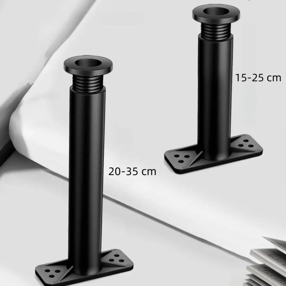 4 PCS with Wider Base Bed Frame Center Support Legs Height from 5.9" to 9.84" Reinforcement Kit Metal Feet Replacement Black