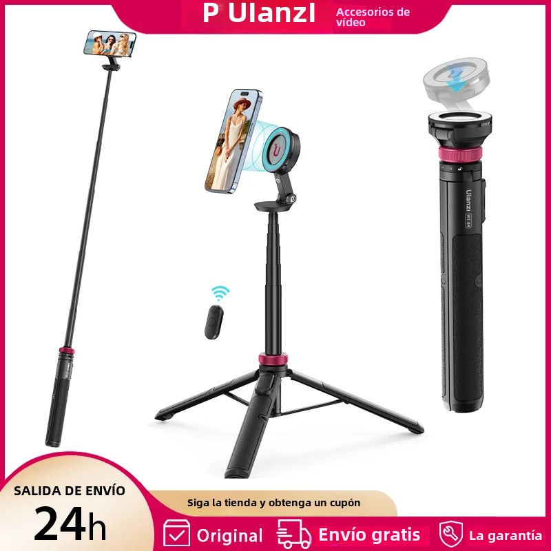 Ulanzi MT-84 1,53 M Magsafe Selfie Stick trípode soporte Bluetooth extensión de teléfono remoto trípode para IPhone 16 15 LiveStreaming Vlog