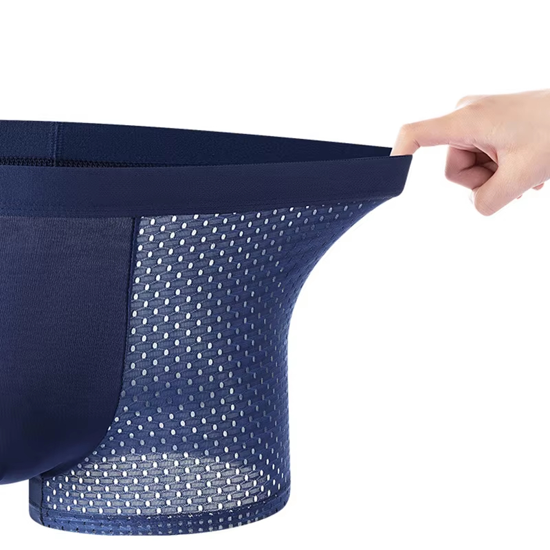 4 pçs homens boxershorts lce malha de seda calcinha masculina sólida sexy comfortabler verão respirável lntimate cuecas