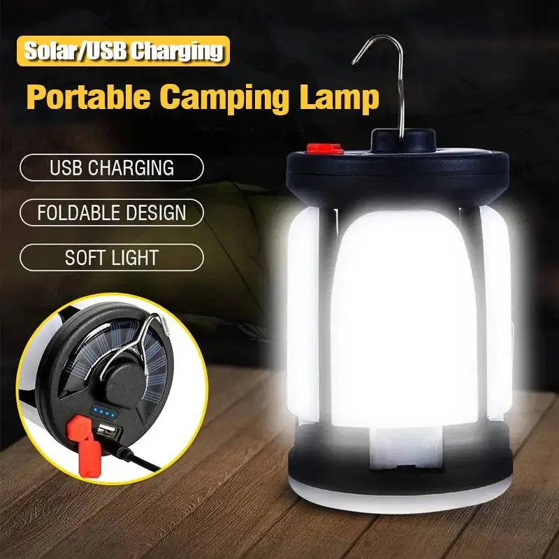 Lanterna da campeggio a LED ricaricabile con proiettore portatile pieghevole a LED con 3 modalità di illuminazione per campeggio, escursionismo, pesca