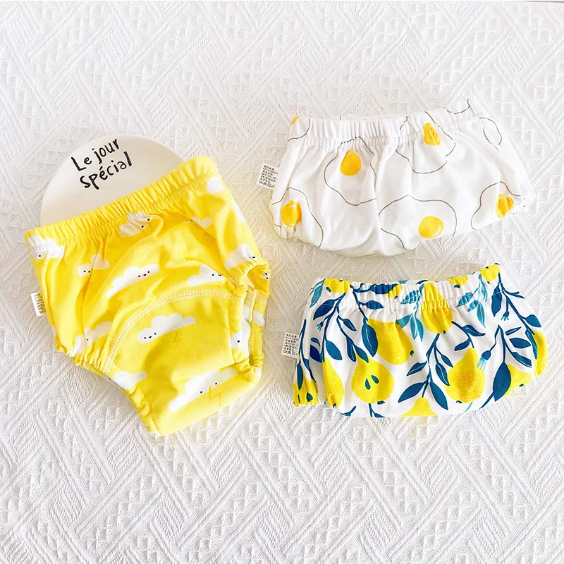 3 Teile/los Baby Trainingshosen 6 Schichten Bebe Stoffwindel Wiederverwendbare Waschbare Baumwolle Elastische Taille Stoffwindeln 8-18 KG Windel