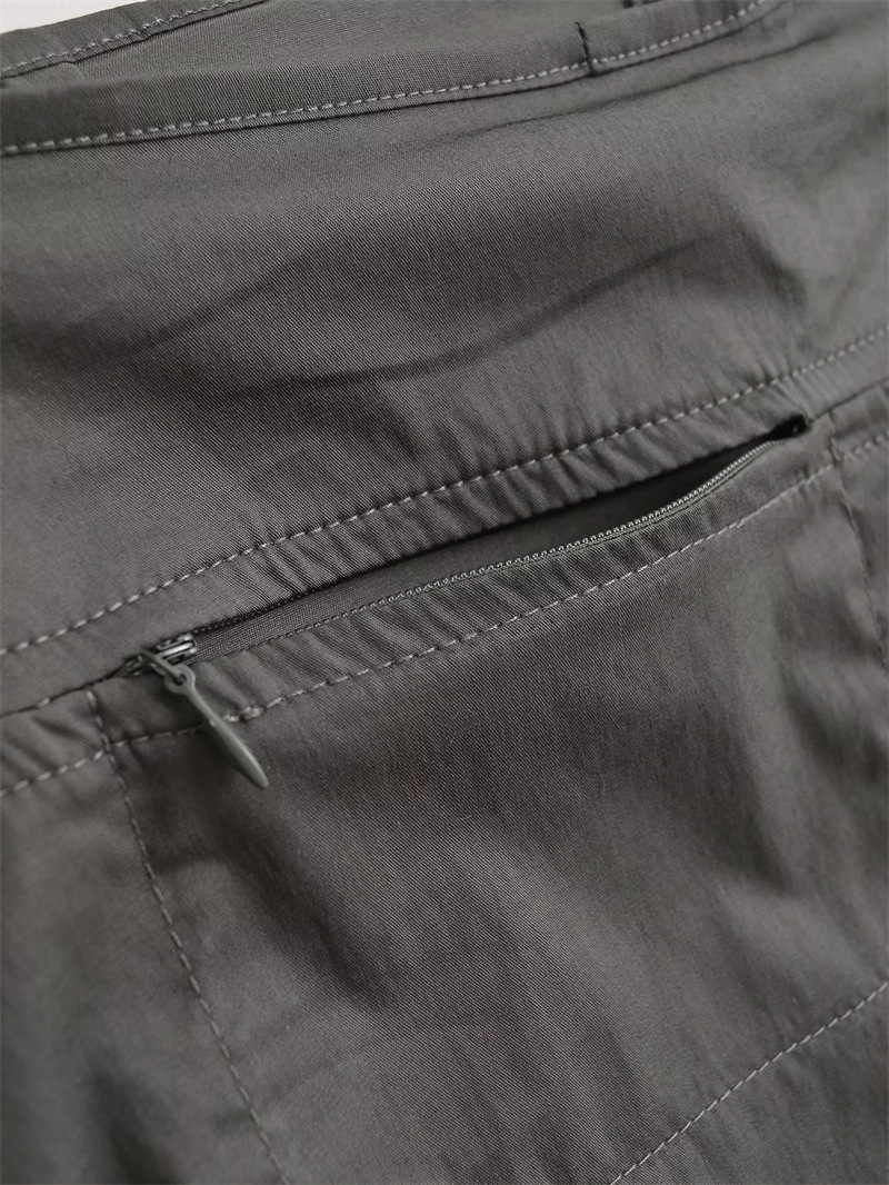 Niedrige, gerade, klassische, mehrlagige Wickelrock-Hose für Damen