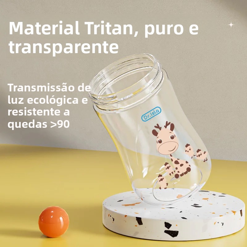 Garrafas de água portáteis para bebês, 300ml, copo de alimentação com canudo, crianças aprendem a alimentar, garrafa para crianças, copos de treinamento, sem bpa