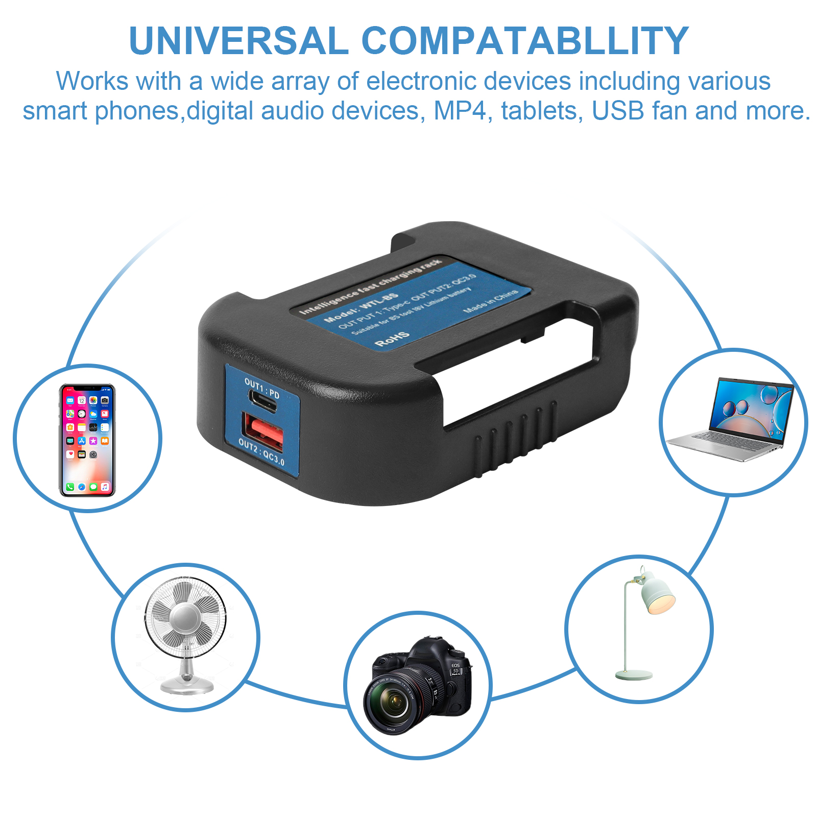 PD USB C 高速電話充電器ラック bosch 18V バッテリー BAT シリーズ PD QC3.0 22.5 ワット最大