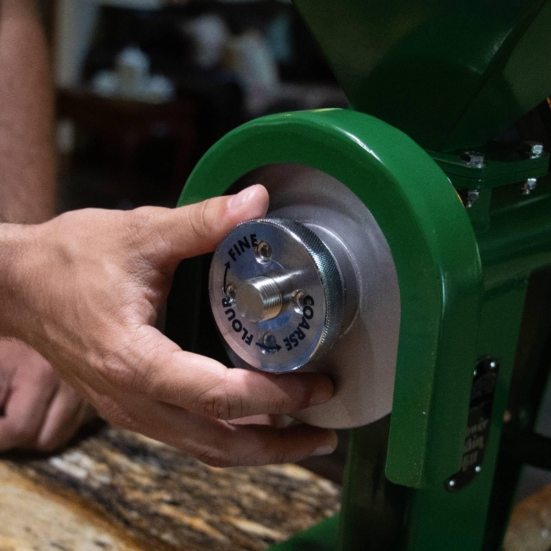 Manual Power Grain Mill, Grinds Any Dry Grain to Pastry Flour, Big 6 Cup Capacity, 14 inches High with 12 inch Flywheel