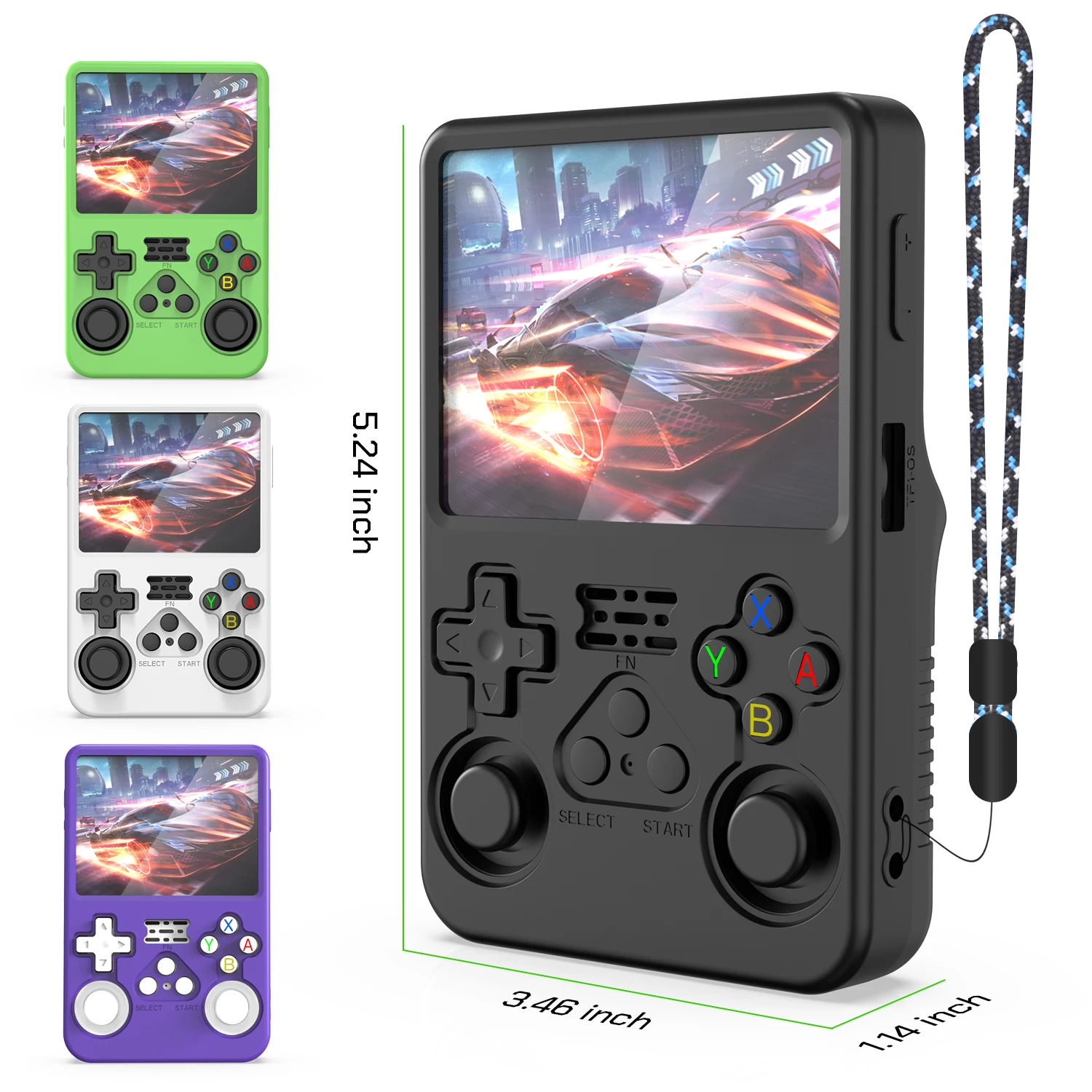 Funda de piel de goma de silicona suave para consola de juegos portátil Retro R36S, funda protectora trasera para accesorios protectores R36S