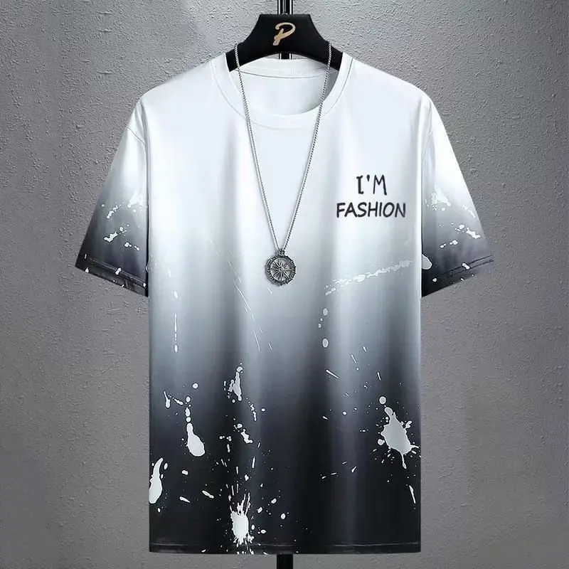 Trajes para hombres 2025, moda de verano, poliéster, fino, informal, transpirable, manga corta, Camiseta deportiva estampada + Pantalones cortos, conjunto de baloncesto