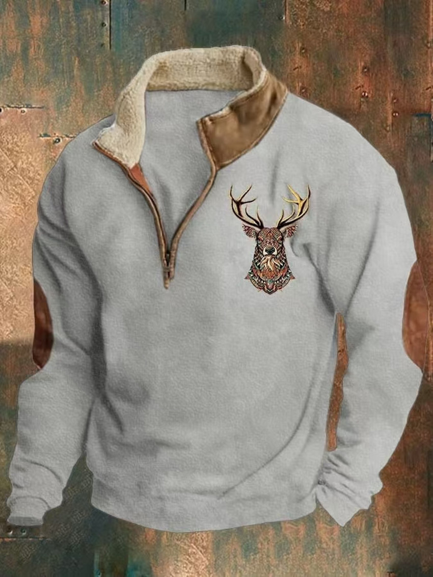 Nueva chaqueta con estampado 3D para hombre, jersey con cuello con cremallera, sudadera informal de invierno para hombre, chaqueta para hombre