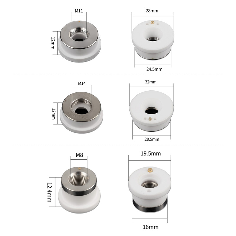 Original Raytools Ceramic Laser Ring Diameter 28 32mm M11 M14 Ceramic Nozzle Holder Raytools BT240 BT230 BM110 114 1202740001