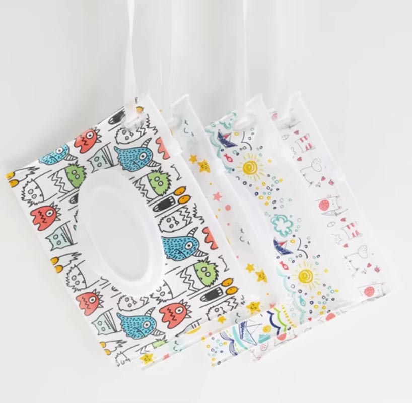 1PC EVA Portable Snap-Strap Tissue Box Wet Wipes Bag Flip Cover Cosmetic Pouch Outdoor Useful Baby Stroller Accessories