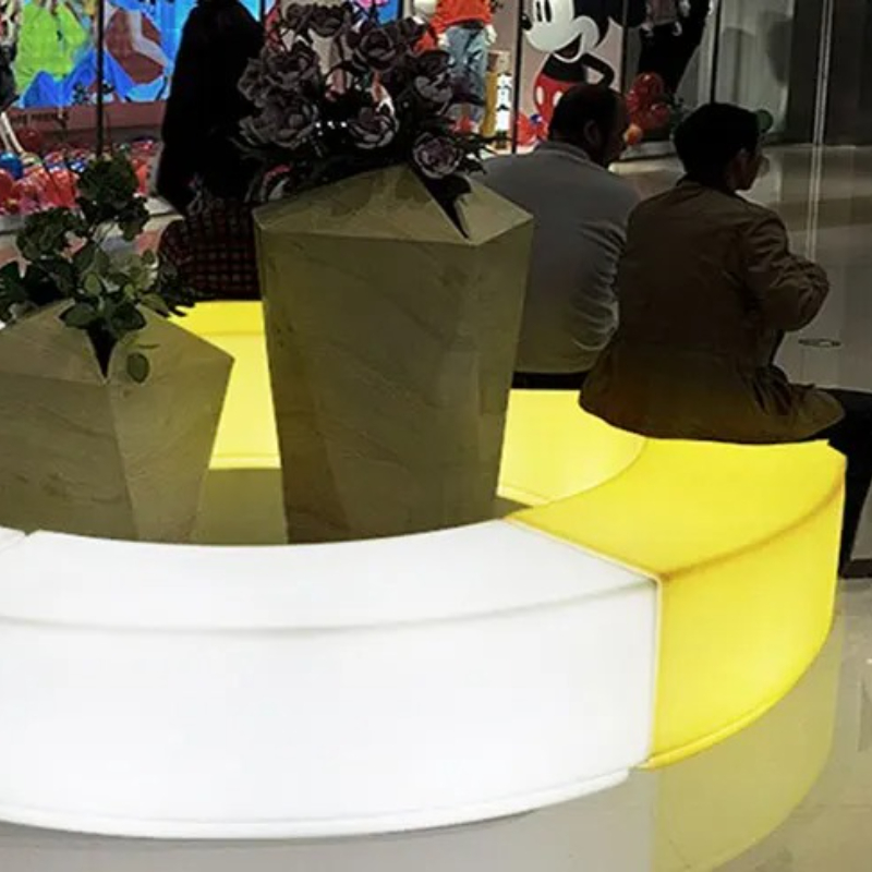 Creative Curved RGB Light Up Bar Stool,Multi-Color LED for KTV Party Garden Café,Glowing Outdoor Indoor Seat with Remote Control