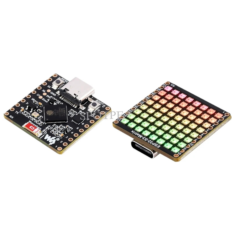 ESP32-S3 Matrix 8x8 RGB-LED-WiFi Bluetooth mit QST Attitude Gyro Sensor QMI8658C
