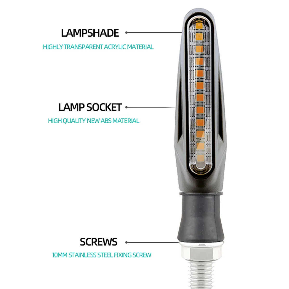 2/4pcs Motorcycle LED Turn signal flowing light 12v Waterproof Amber Flasher Indicator Blinker Rear Lights Lamp Accessories