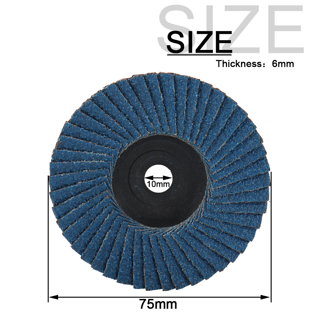 Sbestily 1/3 sztuk 75mm płaskie tarcze listkowe 3 cal ściernica Mini tarcza szlifierska do szlifierki kątowej polerowanie metalu drewno ścierne