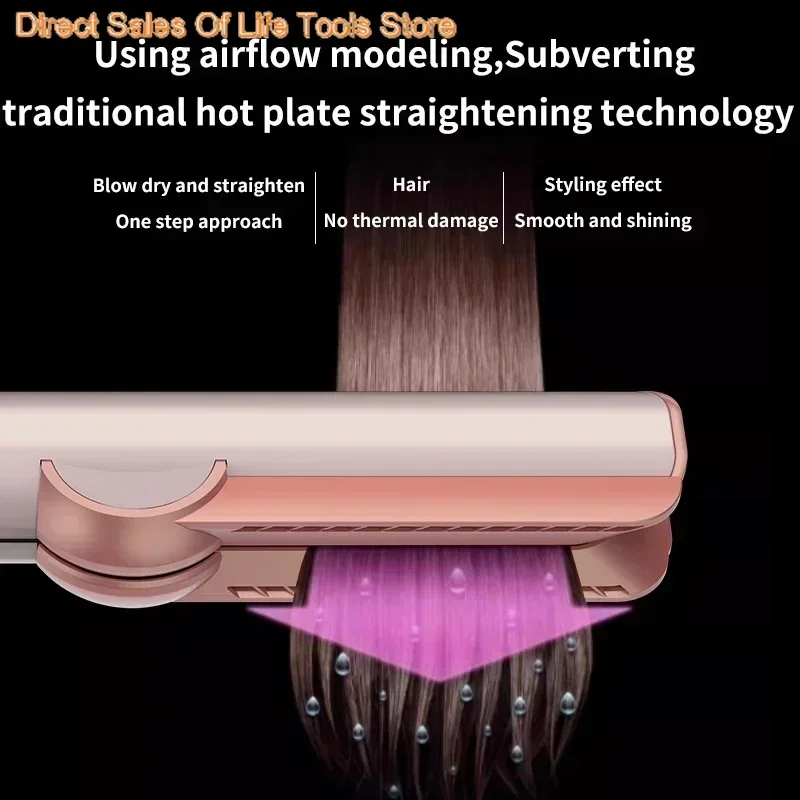 2-IN-1 professionele stijltang en föhn Heat-Up haar stijltang, negatieve ionen ijzer langdurige styling tool