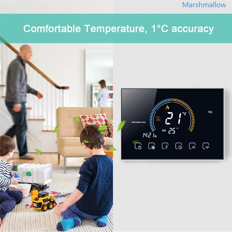 Termostato programable inteligente Tuya WiFi LCD Caldera Gas caldera de agua calefacción aplicación Control de voz funciona con Alexa Echo Google Home