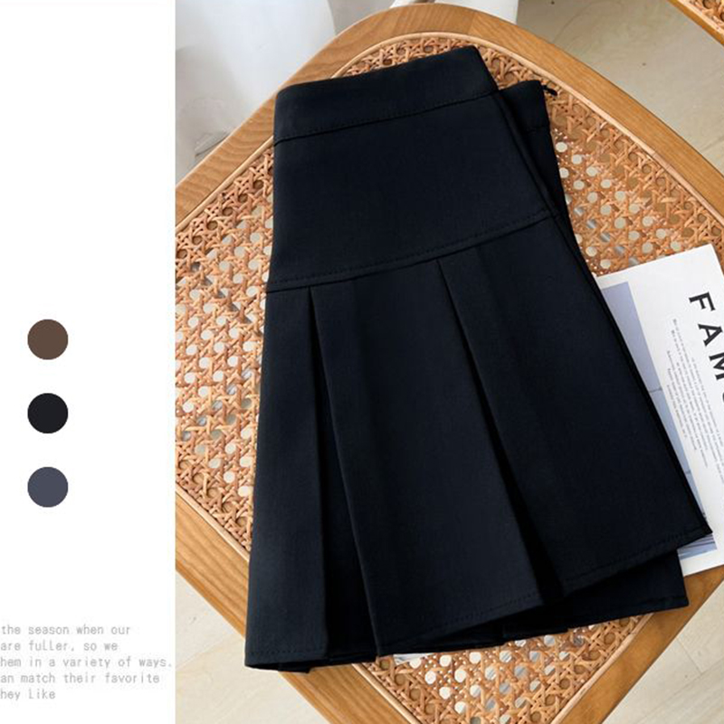 Grijs JK Plooirok Vrouwen Zomer Hoge Taille Effen Preppy Dans Rokken Y2K Koreaanse Slanke All-Match Mini Rokken Nieuw