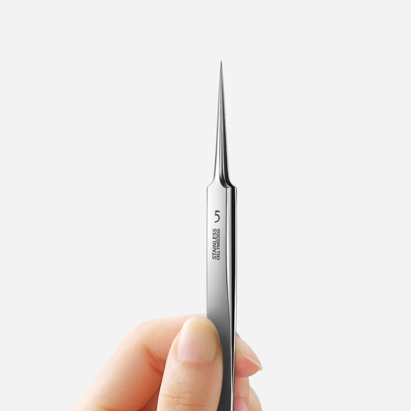 Tedesco ultrafine n. 5 brufoli cellulari pinzette per punti neri salone di bellezza speciale raschiatura e chiusura artefatto strumento per ago per acne