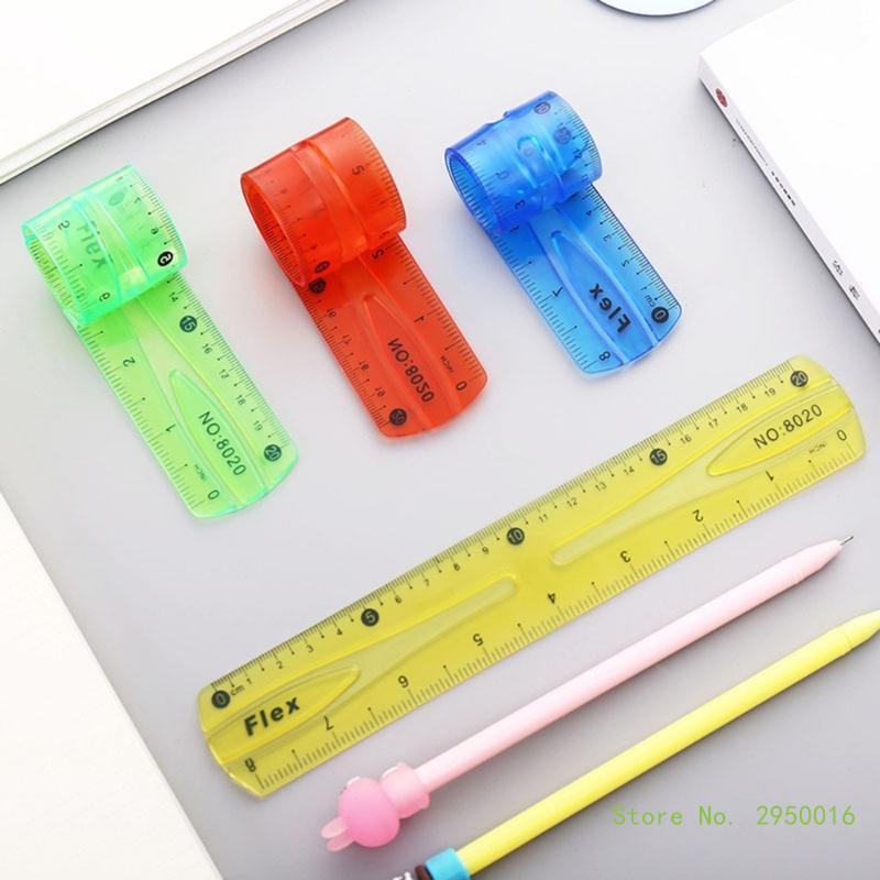 2 Stück Farbe flexible Lineale weiche biegbare Kunststoff lineale Duale Skala biegbare flexible Gummi lineale klares gerades Lineal