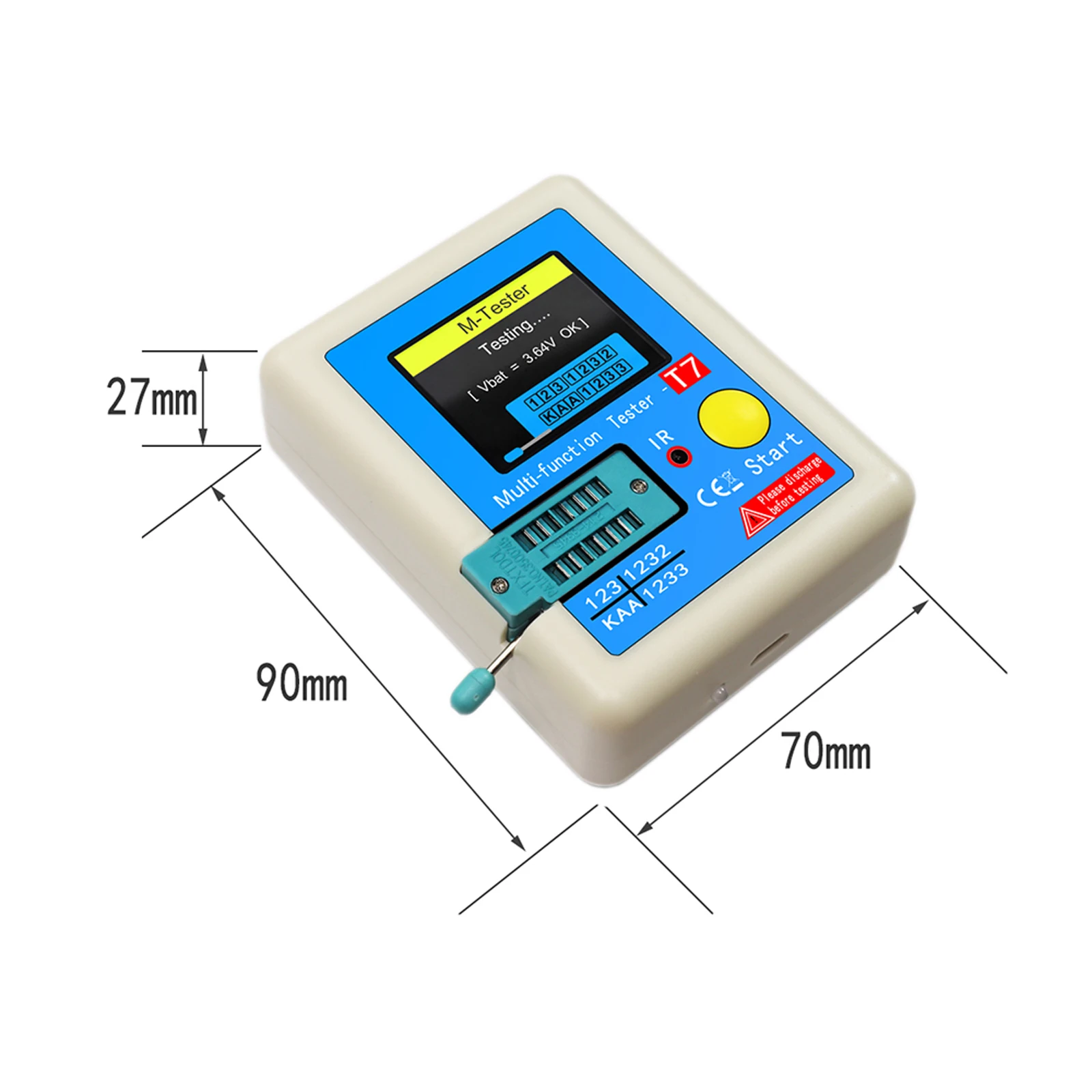 LCR-T7 ใหม่เครื่องทดสอบทรานซิสเตอร์ TFT Diode Triode Capacitance Meter LCR ESR Meter NPN PNP MOSFET IR เครื่องทดสอบมัลติฟังก์ชั่นมัลติมิเตอร์