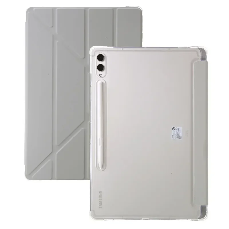 Para Samsung Tab S9 Plus funda de 12,4 "acrílico transparente duro soporte trasero funda inteligente para Galaxy Tab S9 FE S10 Plus funda con portalápices