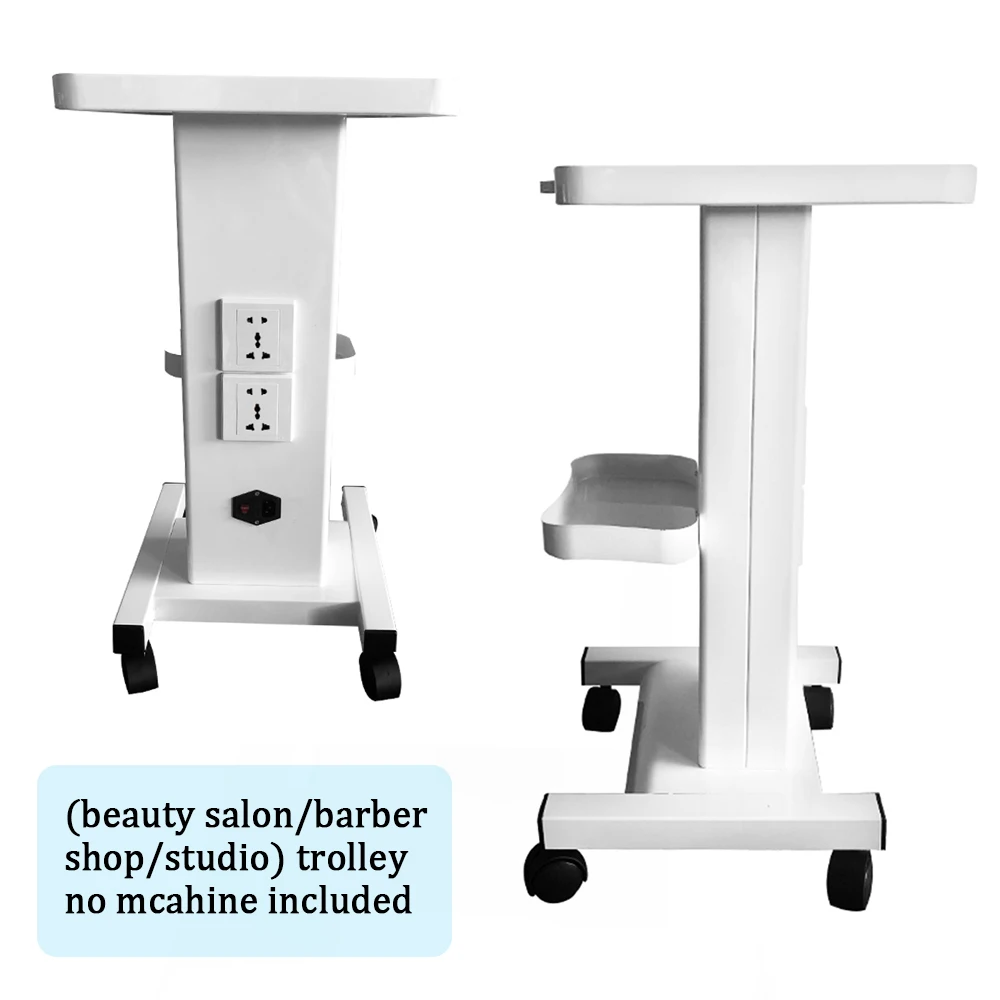 Salon Trolley Rolling Cart com EU Socket Stand, Wheel Stand, Beauty Spa Tool, Acessório, 220V