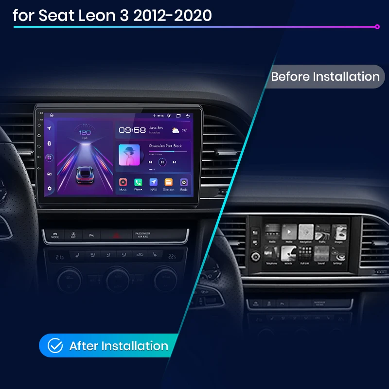 Junsun sem fio carplay android auto rádio do carro para seat leon mk3 2012 - 2020 gps multimídia 2 din sistemas estéreo