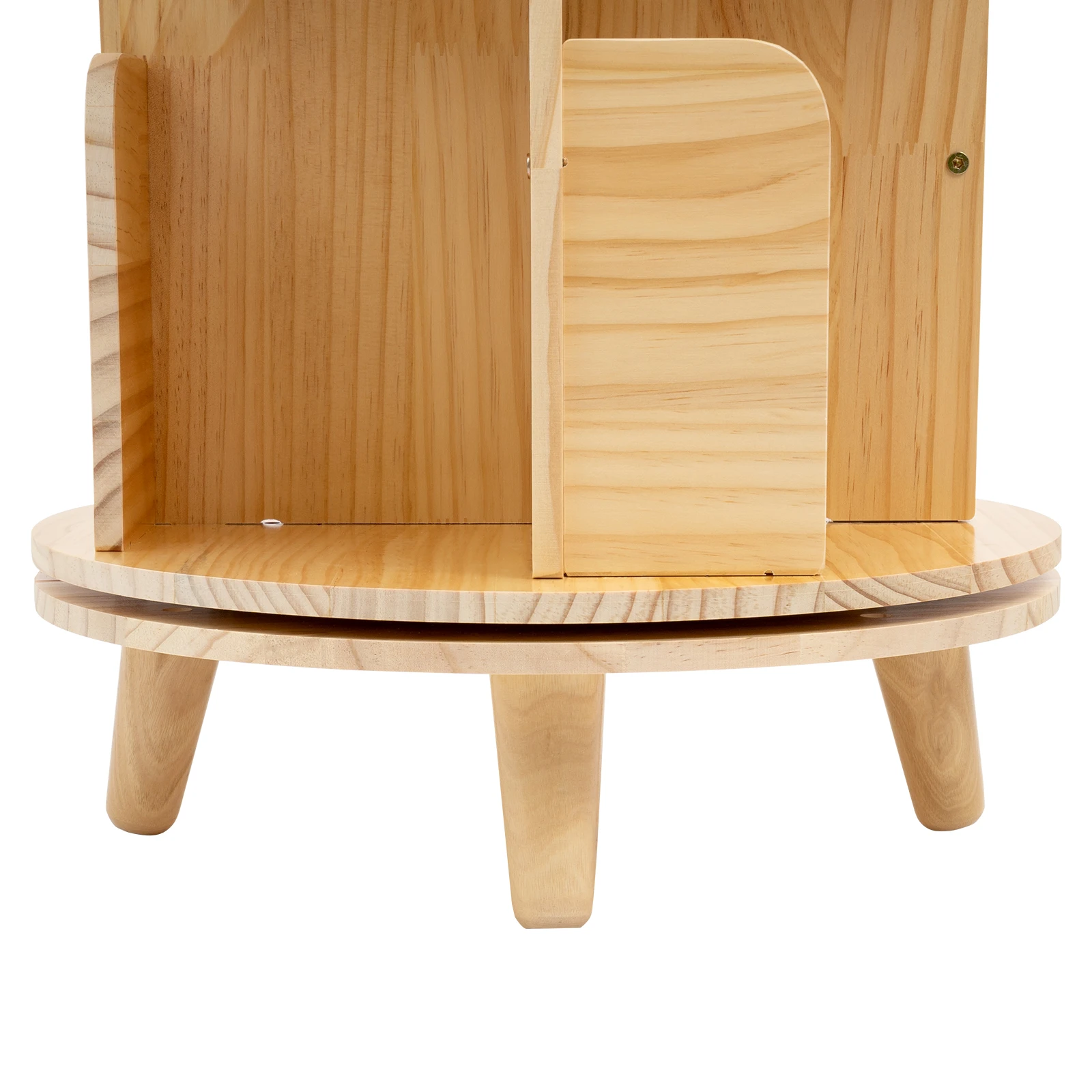 1/2/3/4/5/6 Tier Wooden Bookcase Rotatable Floor Stand Multifunctional Showcase Organizer