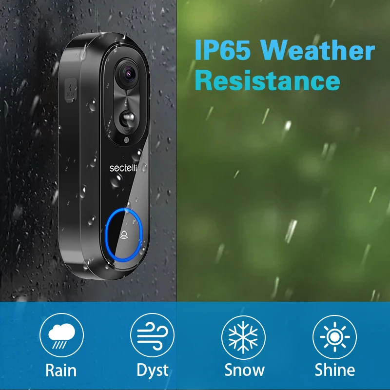 IP65 กันน้ํา 5G 2.4G WiFi Video Doorbell 1080P Tuya สมาร์ทหน้าแรกไร้สาย Intercom กล้องประตู Bell สําหรับความปลอดภัยป้องกัน