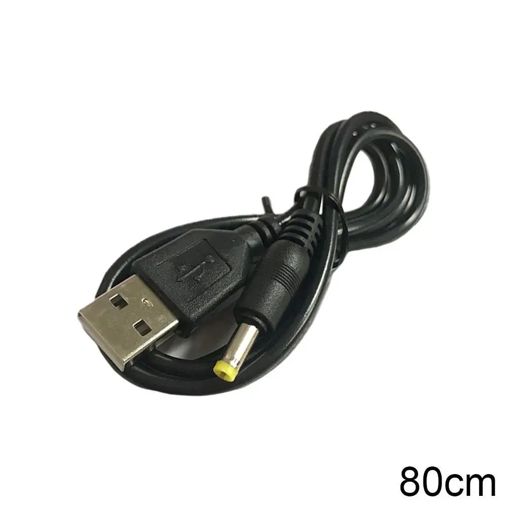 Cable de carga USB 80cm 5V 1A Cable de carga de alimentación USB a CC Cable de carga para PSP 1000 2000 3000 4,0x1,7mm accesorios de enchufe