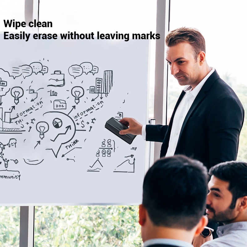 Deli borracha magnética para quadro branco, fita plástica absorvente, pano de veludo, material de escritório