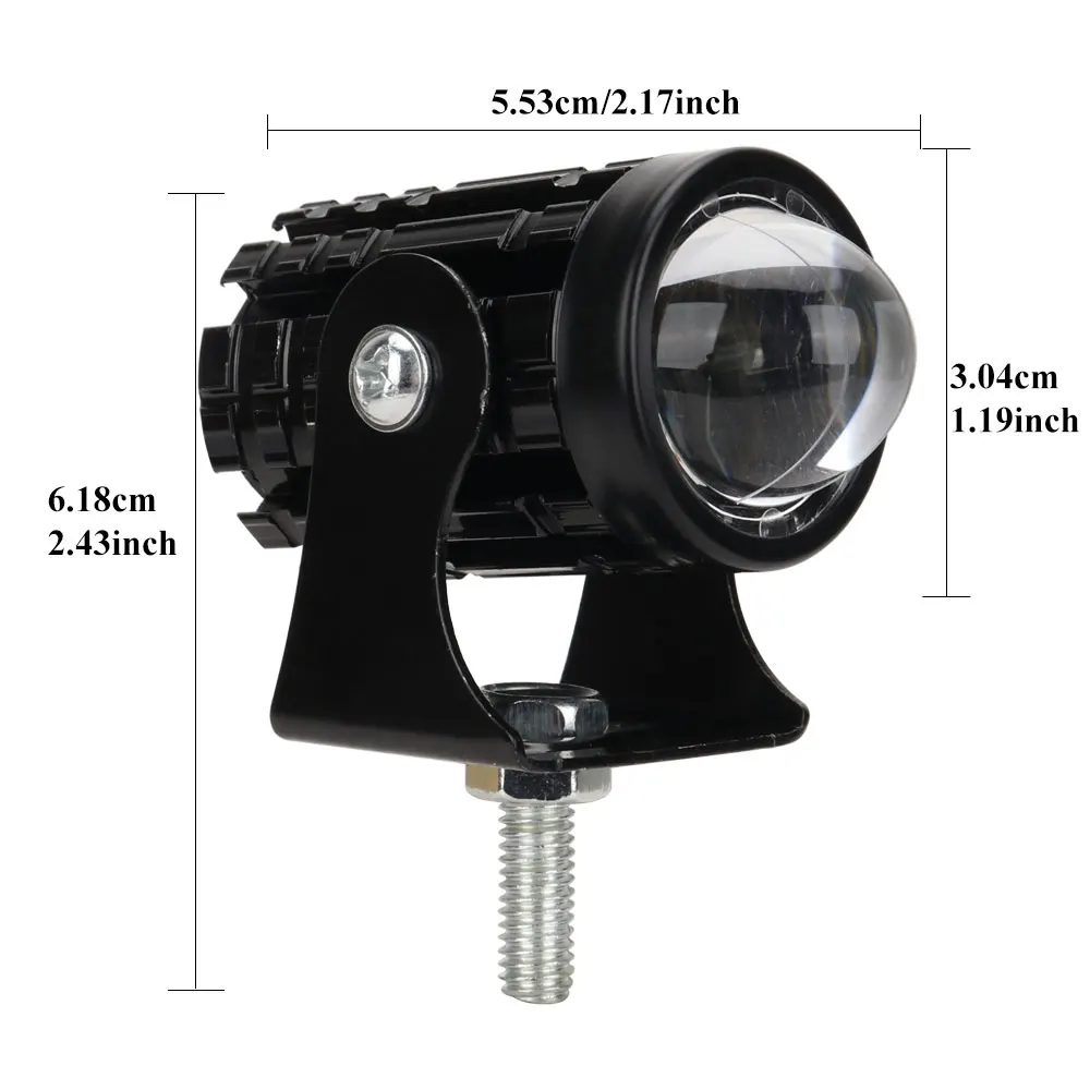 1 Uds Mini luz de conducción foco de faro LED de doble Color para ATV Scooter conducción lámpara antiniebla accesorios de motocicleta