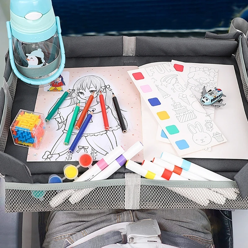 Reisetablett für Kinder, faltbare Schreibtisch-Unterhaltungsstation, Tafel zum Zeichnen