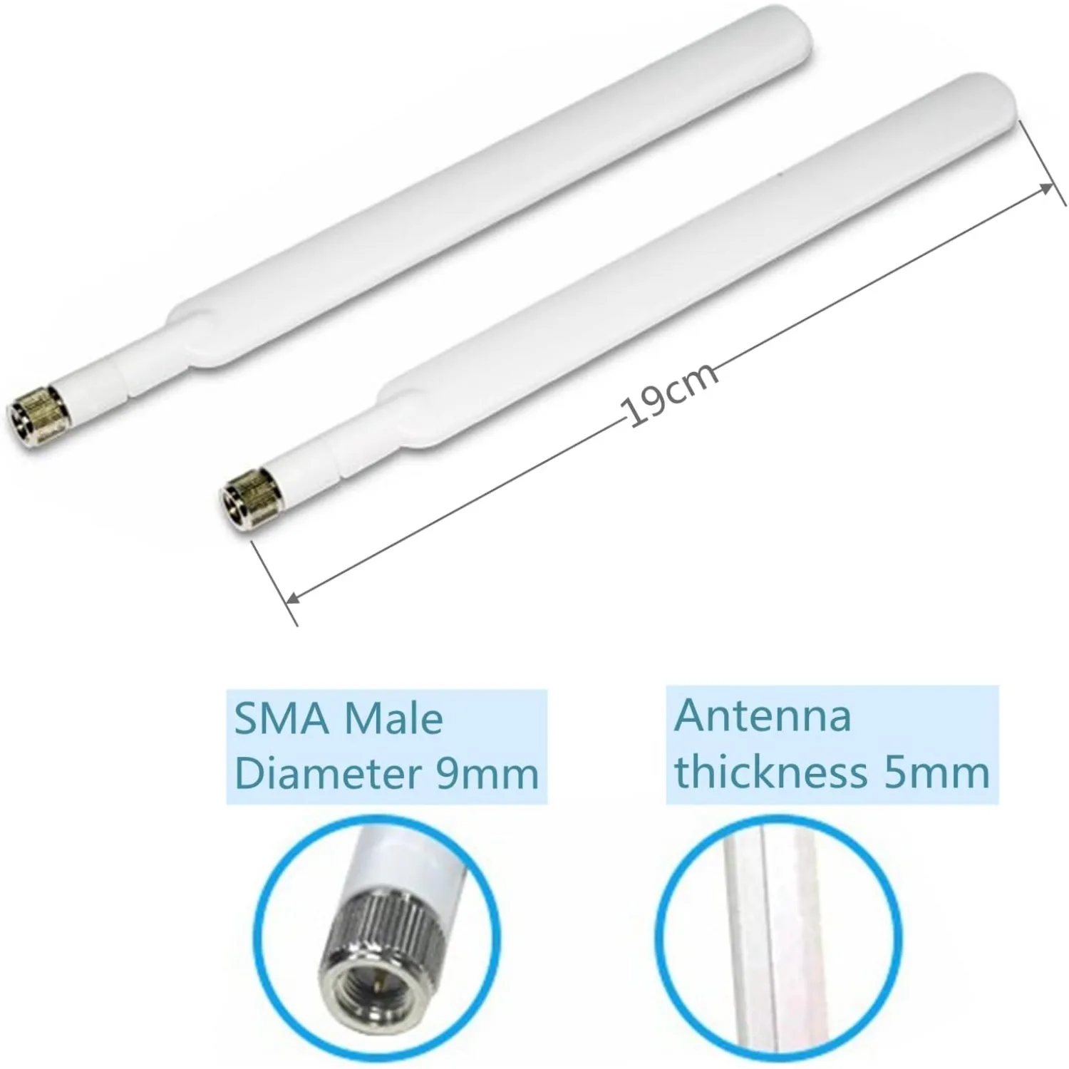 Antenna per router wireless 2PCS 4G LTE Antenna per guadagno di segnale 2X 5dBi con connettore SMA per router CPE Huawei B310/B593/B315s/E5186s