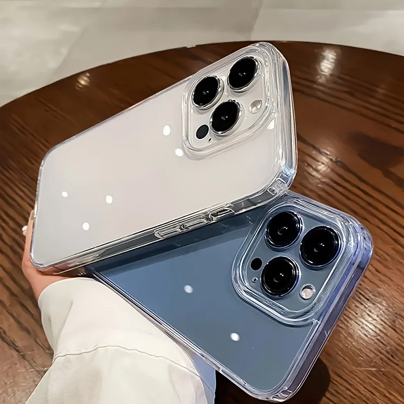 Funda de teléfono acrílica transparente ultrafina para iPhone 16 15 14 Plus 13 12 11 Pro Max, funda trasera transparente a prueba de golpes