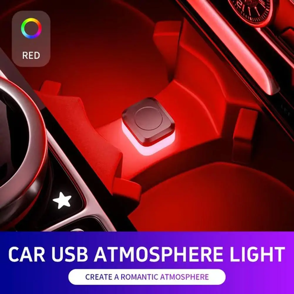ใหม่ Universal USB ภายในรถ Ambient บรรยากาศไฟสัญญาณ LED อ่านอัตโนมัติโคมไฟตกแต่งอุปกรณ์ตกแต่งภายในรถยนต์