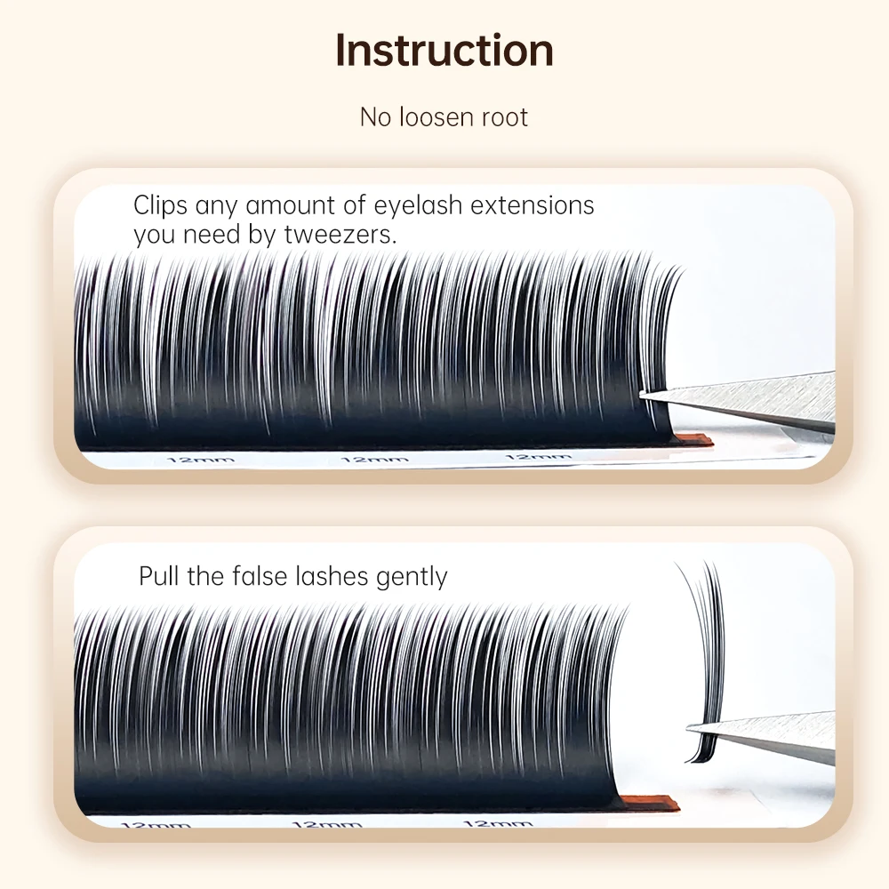 Yelix Camellia Lashes with Adhesive LC LB LJ C D Curl Eyelashes Natural Soft Eyelash Extensions Russian Volume Individual Lashes