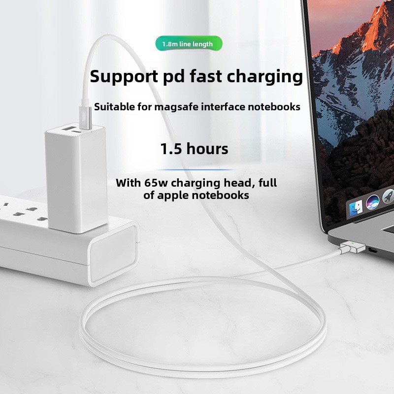 Câble de charge rapide type-c vers Magsafe2 macbook tête en T magnétique pour MacBook Air / Pro 65W 110W