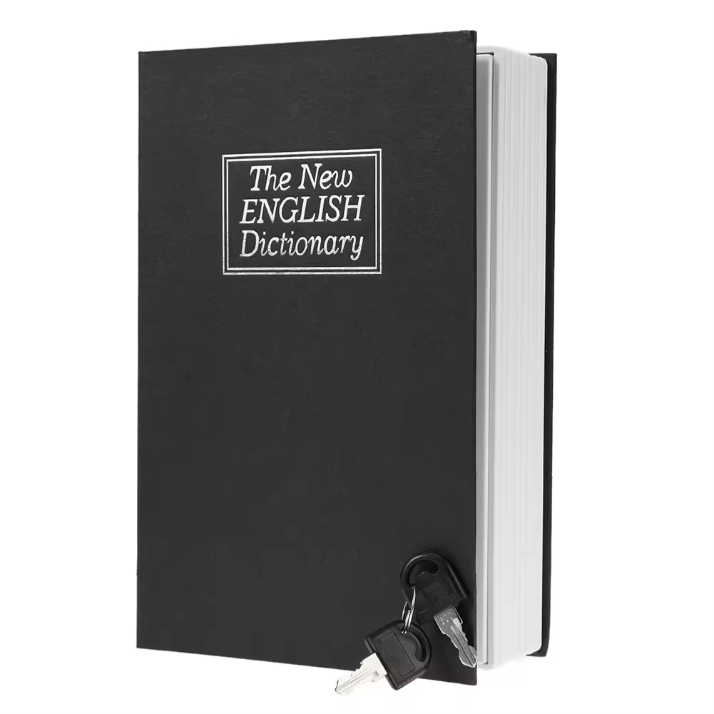 Mini Book Dictionary ปลอดภัยกล่อง Locker เงินซ่อนตู้เซฟ Cash Bill เงินเหรียญเก็บเครื่องประดับล็อคกล่องของขวัญ