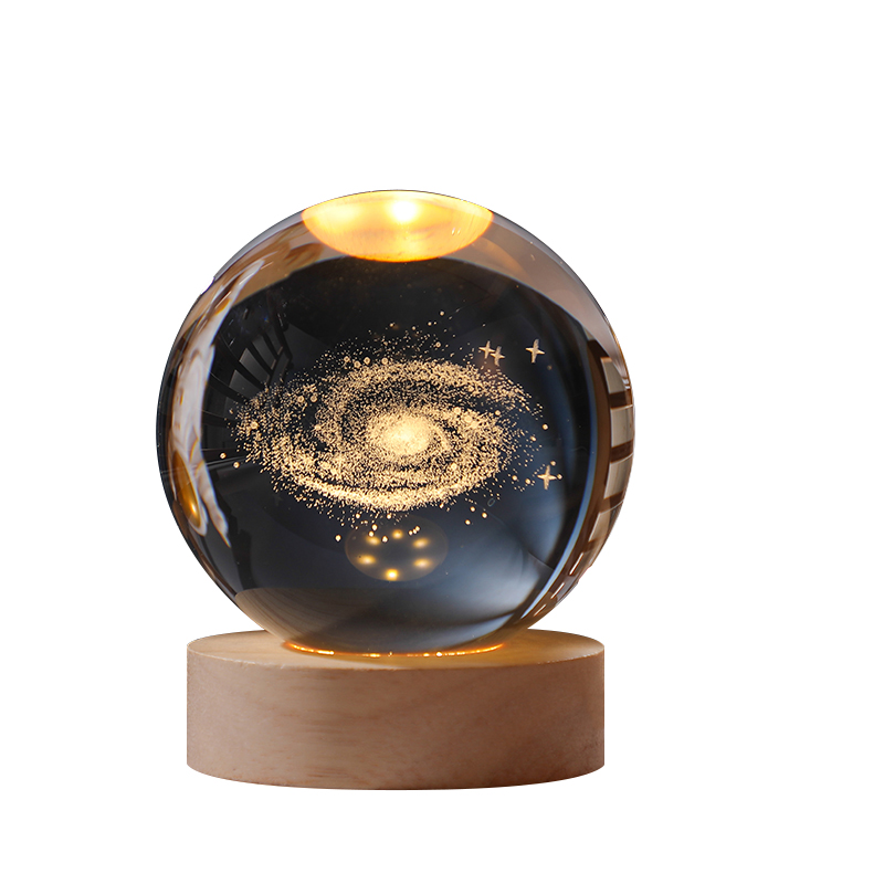 Luce notturna a LED Milky Way Galaxy sistema solare sfera di cristallo lampada da notte per bambini camera da letto luce ambientale regalo creativo luce notturna