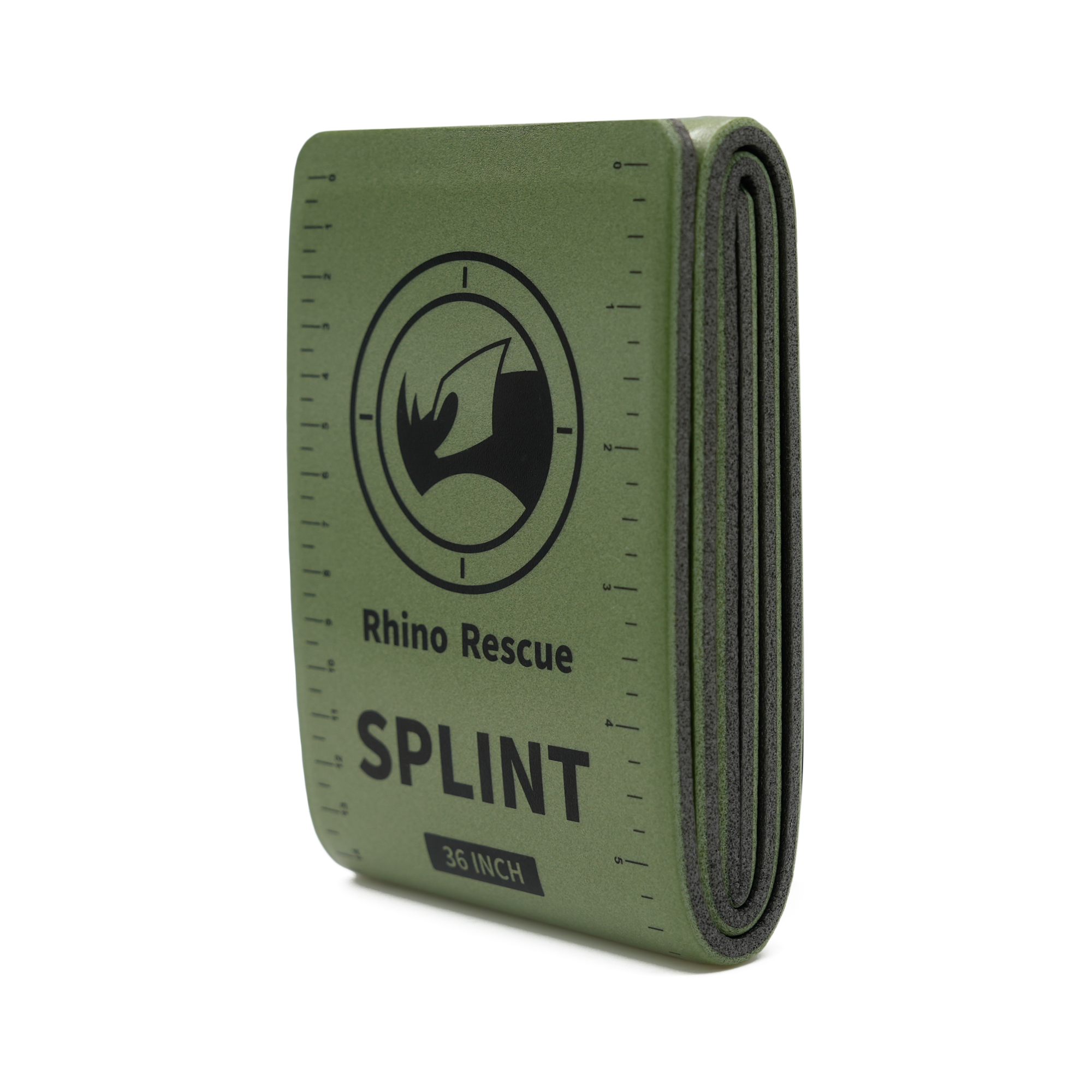 RHINO RESCUE First Aid Splint 36 "X 4.3" สีเขียว-สีเทา, เก็บกระดูกอยู่ในตําแหน่งสําหรับ Camping Hiking FIXTURE กระดูกฉุกเฉินชุด