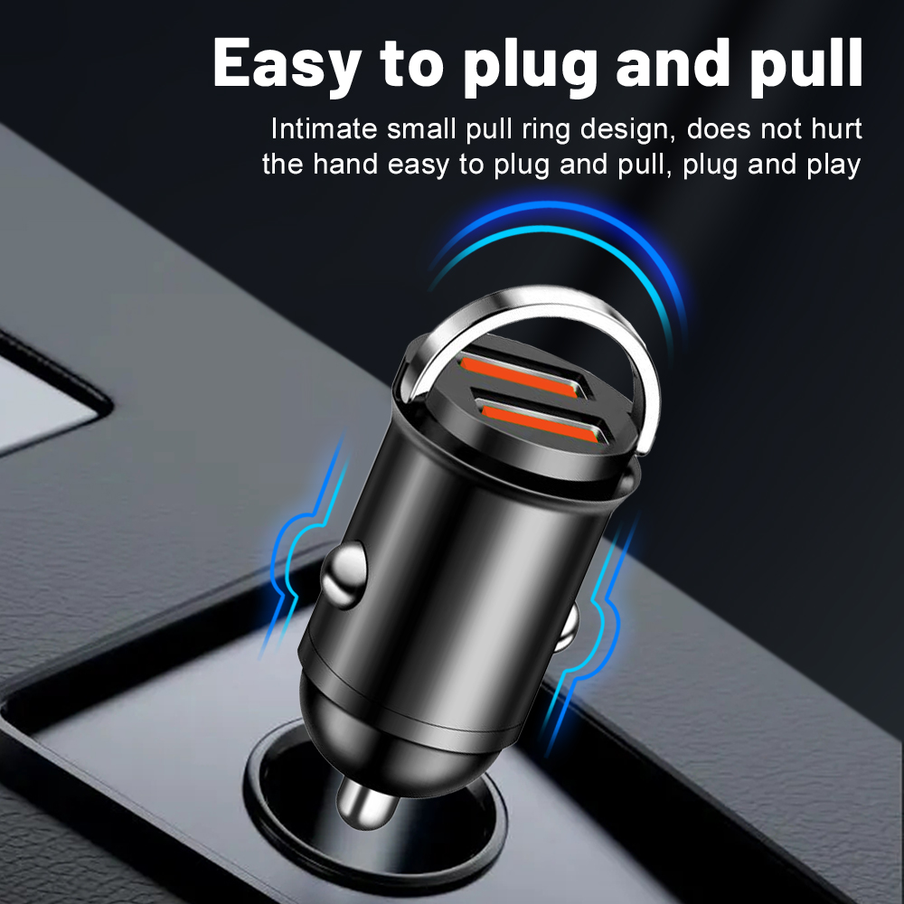 Mini 200W PD QC Pull Ring Fast Charging Car Charger USB C Car Phone Charger Adapter For iPhone 13 12 Xiaomi Samsung Huawei