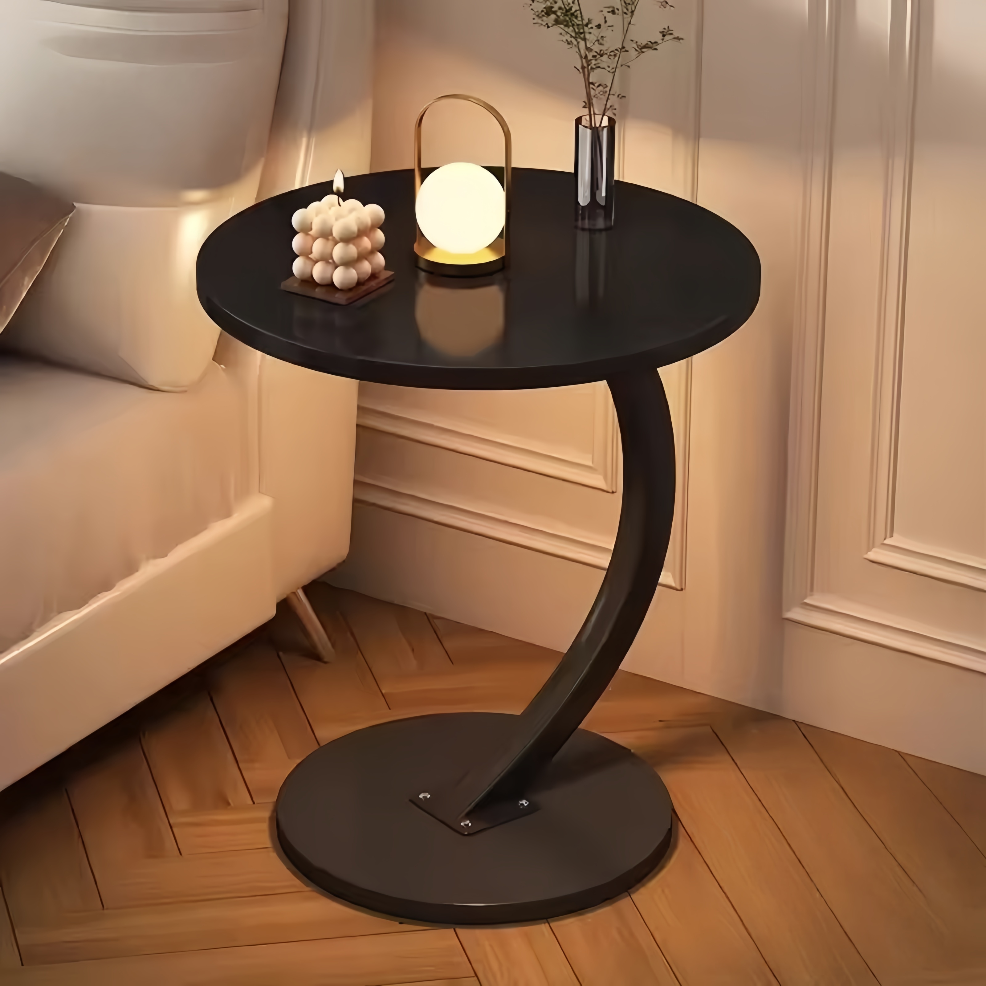 Centre de table basse de salon moderne, mini table basse d'appoint au sol rond – Meubles de salon peu encombrants pour la maison