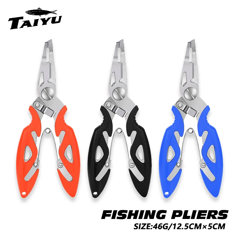 TAIYU Pinze da pesca autobloccanti in acciaio inossidabile 12.5cm 4.6g, accessori da pesca per acqua salata e dolce, attrezzatura da pesca