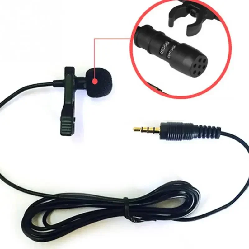 Teaching 1.5m Mini Lavalier Microphone Type C Metal Clip Lapel Mic 3.5mm Condenser Microphone For PC laptop SmartPhone Conferenc