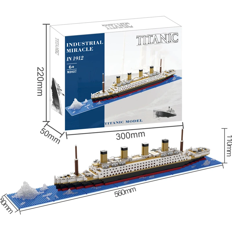 อนุภาคขนาดเล็ก Building Block Assembly ของเล่น Titanic Giant Boy สาวปริศนา Cruise เรืออิฐชุดเดสก์ท็อปของขวัญวันเกิดเด็ก
