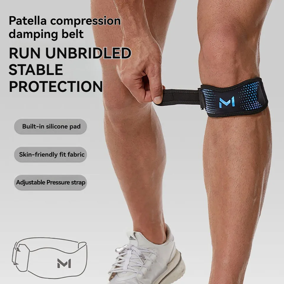 GTUBIKE 1PC Patella Ginocchiera Ginocchiera regolabile Tendine rotuleo Stabilizzatore Fascia di supporto per calcio Basket Corsa Jumpe